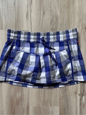 Lululemon Plaid Running Skirt Purple Teal Size 6